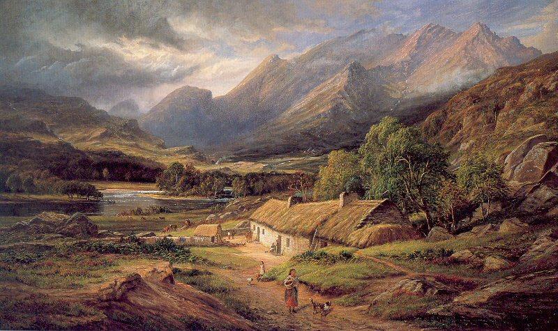 Marquis, James Richard Sunshine and Showers- At Home in Killarney Norge oil painting art